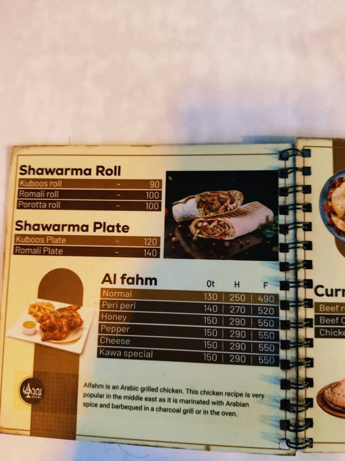 Kava Resto Cafe menu