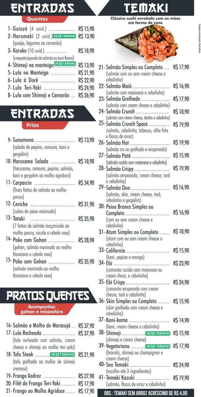 Kazuki Delivery Praia Grande SP cardápio