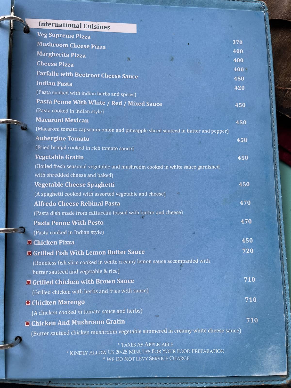 Khamma Ghani Restaurant menu