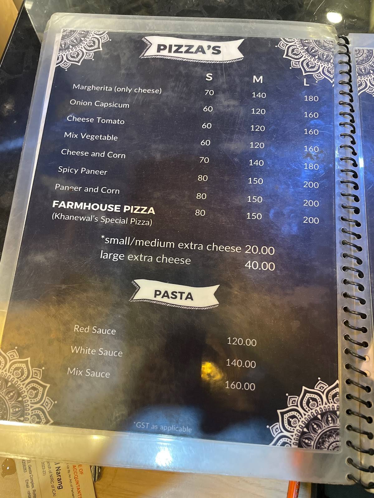 Khanewal's fastfood menu
