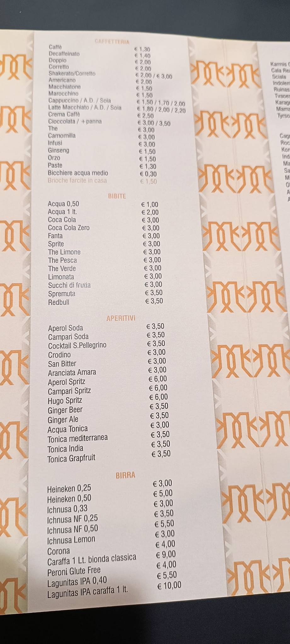 Menu di Kibò 