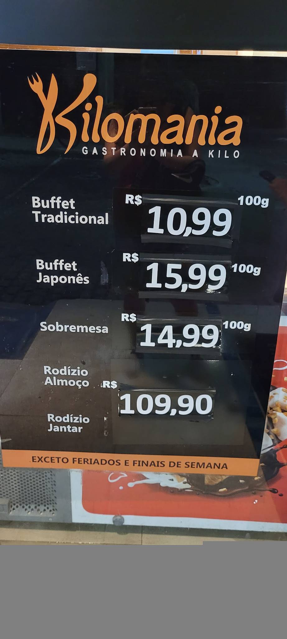 Kilomania cardápio