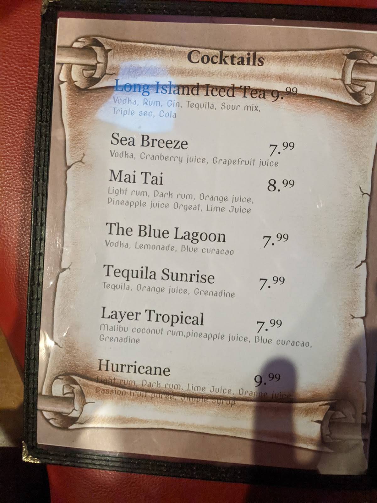 Menu at King Crab restaurant, Akron