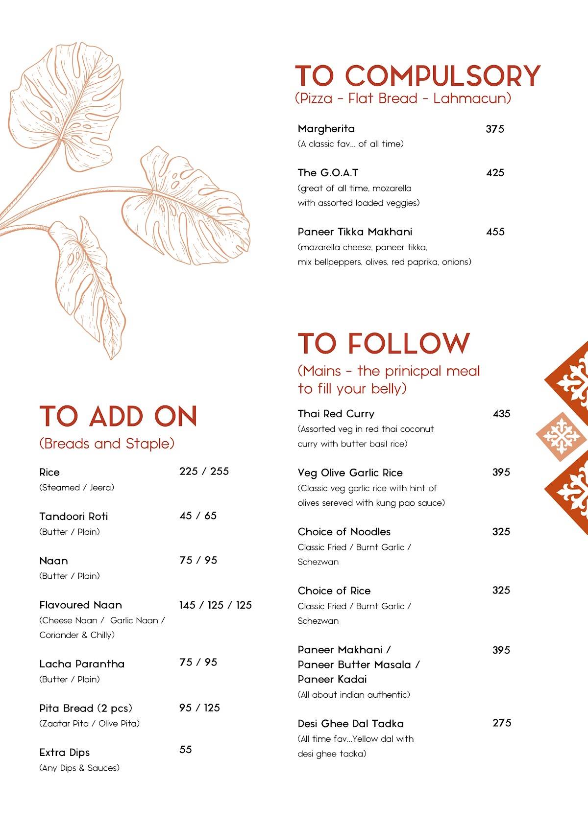Kissah menu