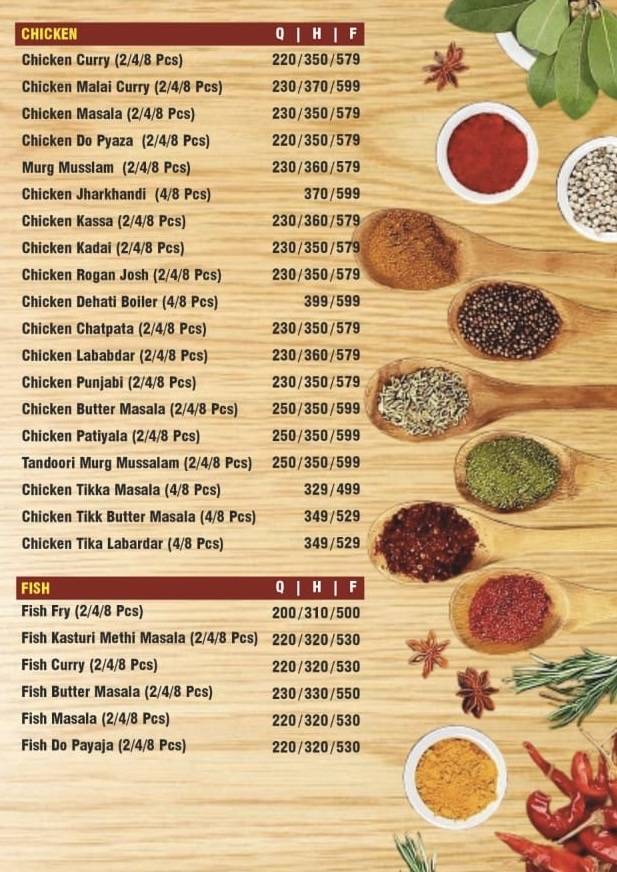 Kitchen Handi Restaurent menu