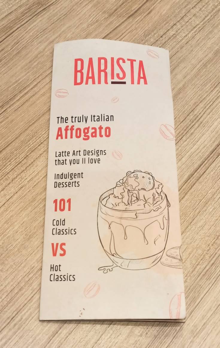 Barista menu