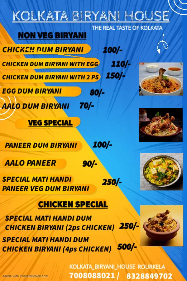 Kolkata Biryani House menu
