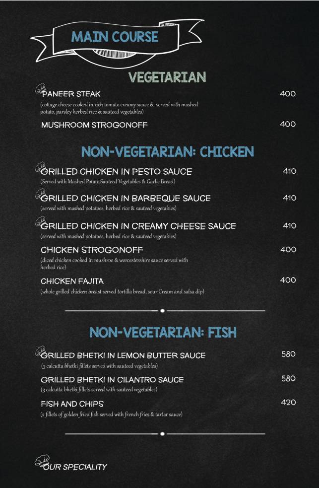 Snacking menu
