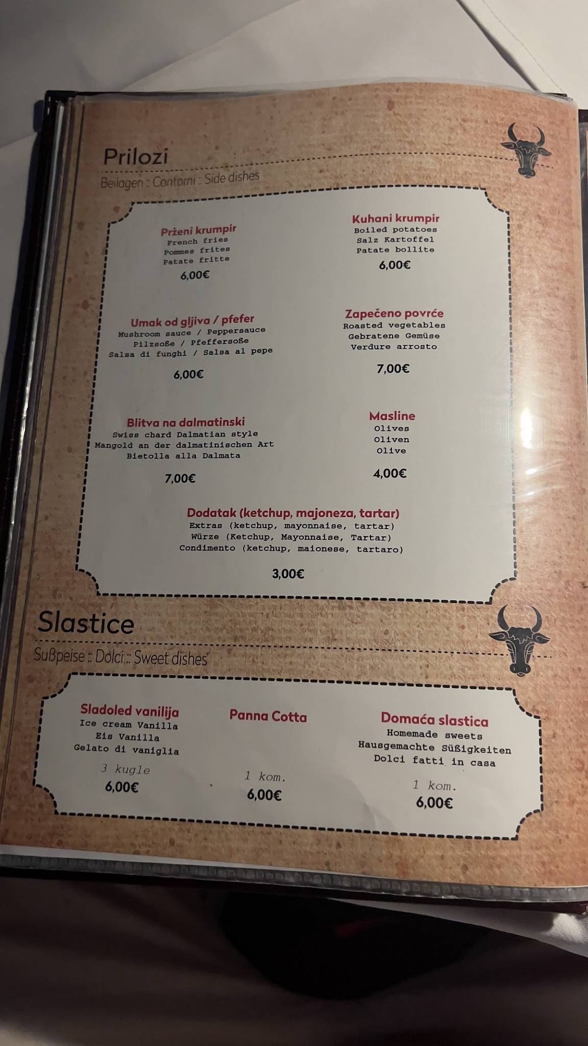 Menu de Konoba Ranč