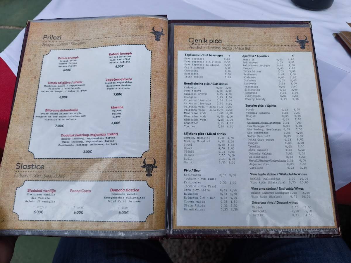 Menu de Konoba Ranč