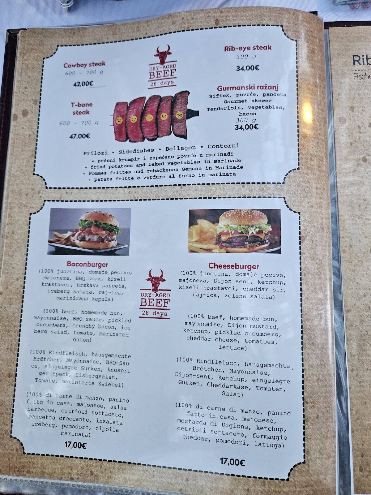 Menu de Konoba Ranč