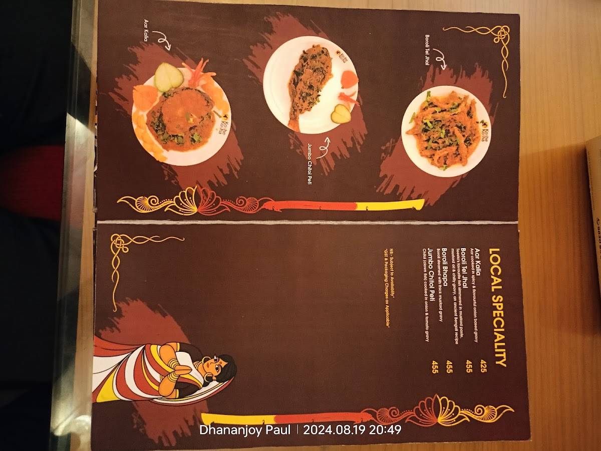 Koshe Kosha, Siliguri menu