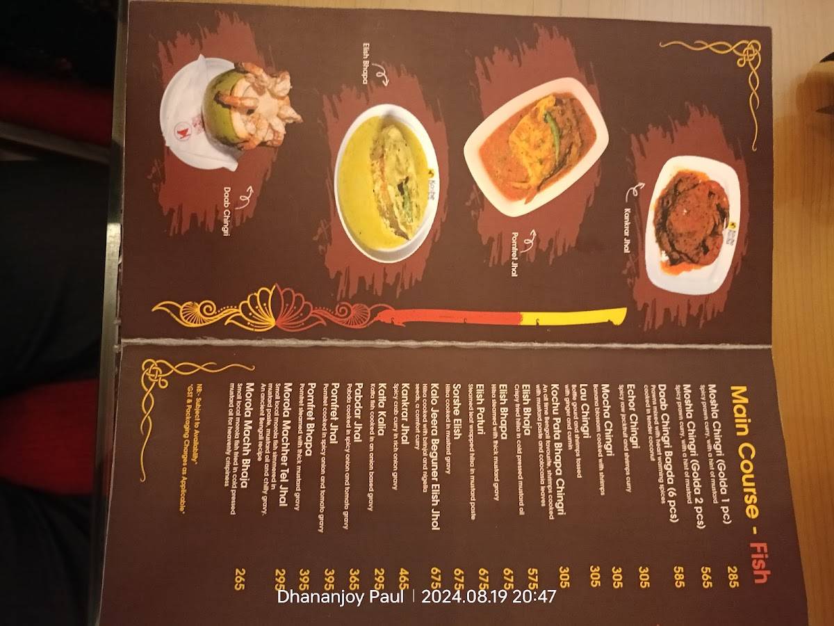 Koshe Kosha, Siliguri menu