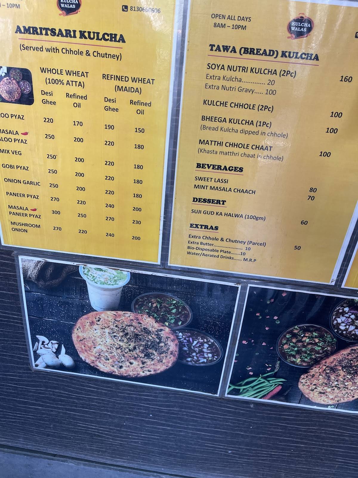 Kulcha Walas menu
