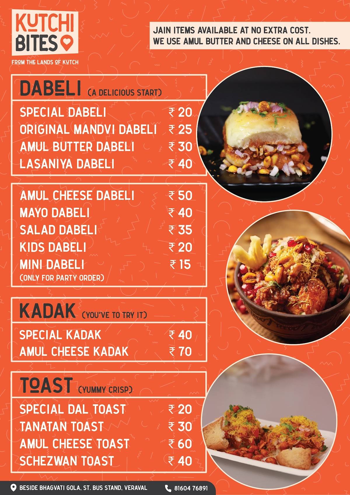 Kutchi Bites Dabeli & Kadak Veraval menu