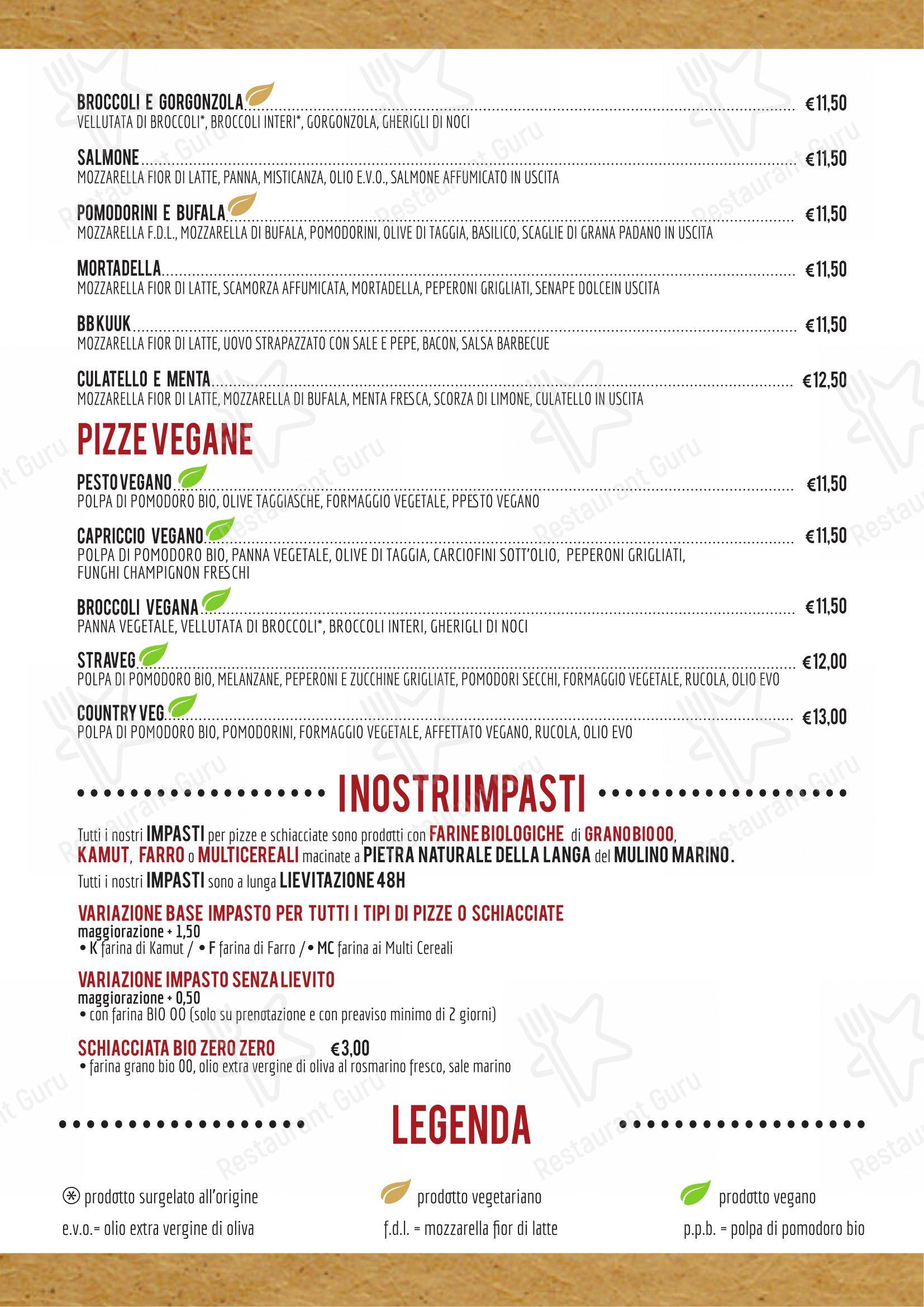 Menu per Kuuk Pizza in Alessandria