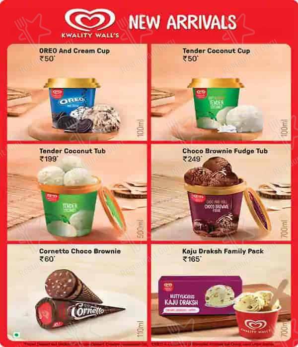 Kwality Wall's Ice Cream And More menu