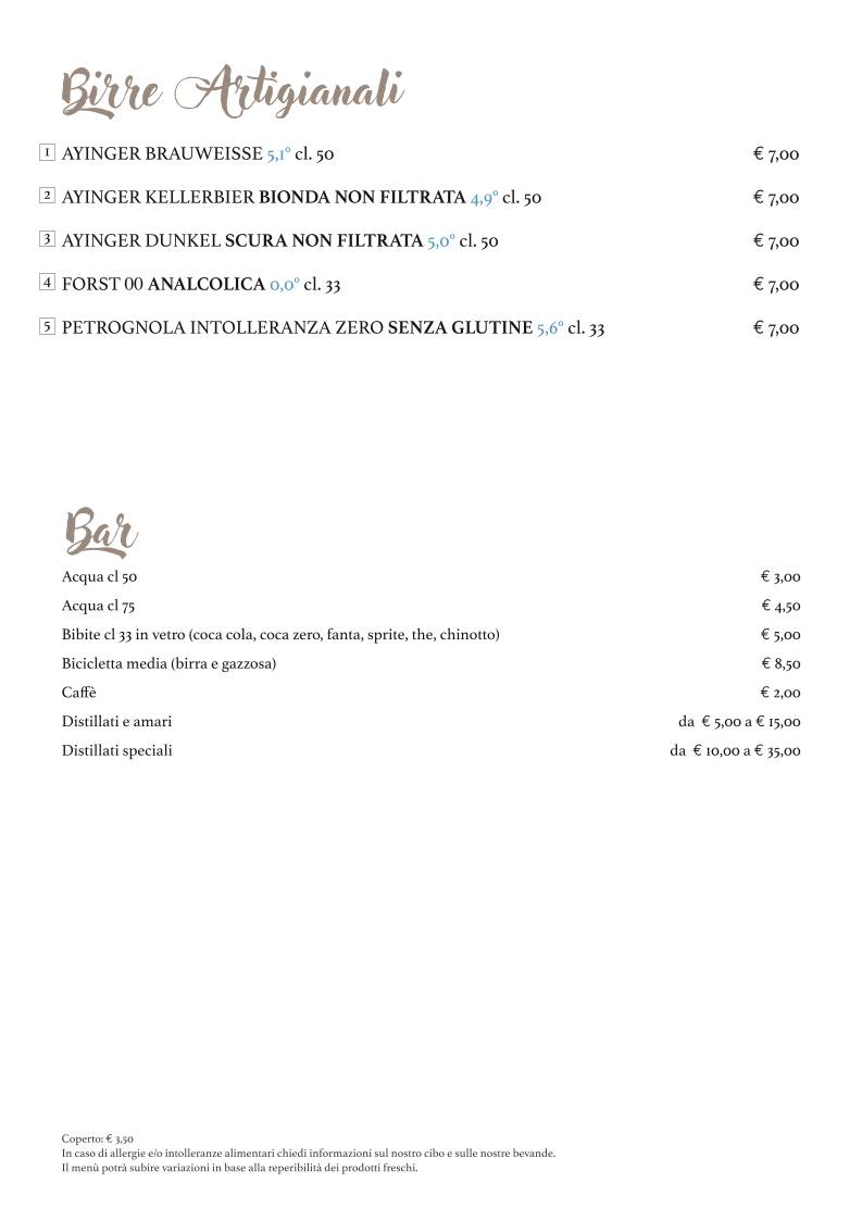 Carta de L' Arcangelo I Cucina e Pizza