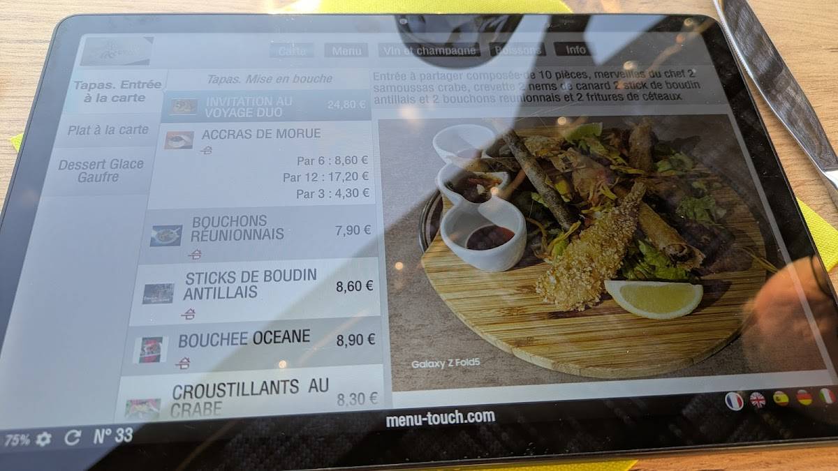 Menu de L'Archipel