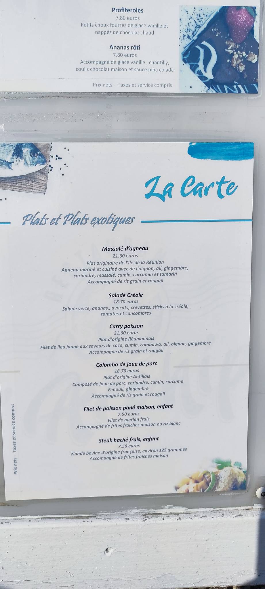 Menu de L'Archipel