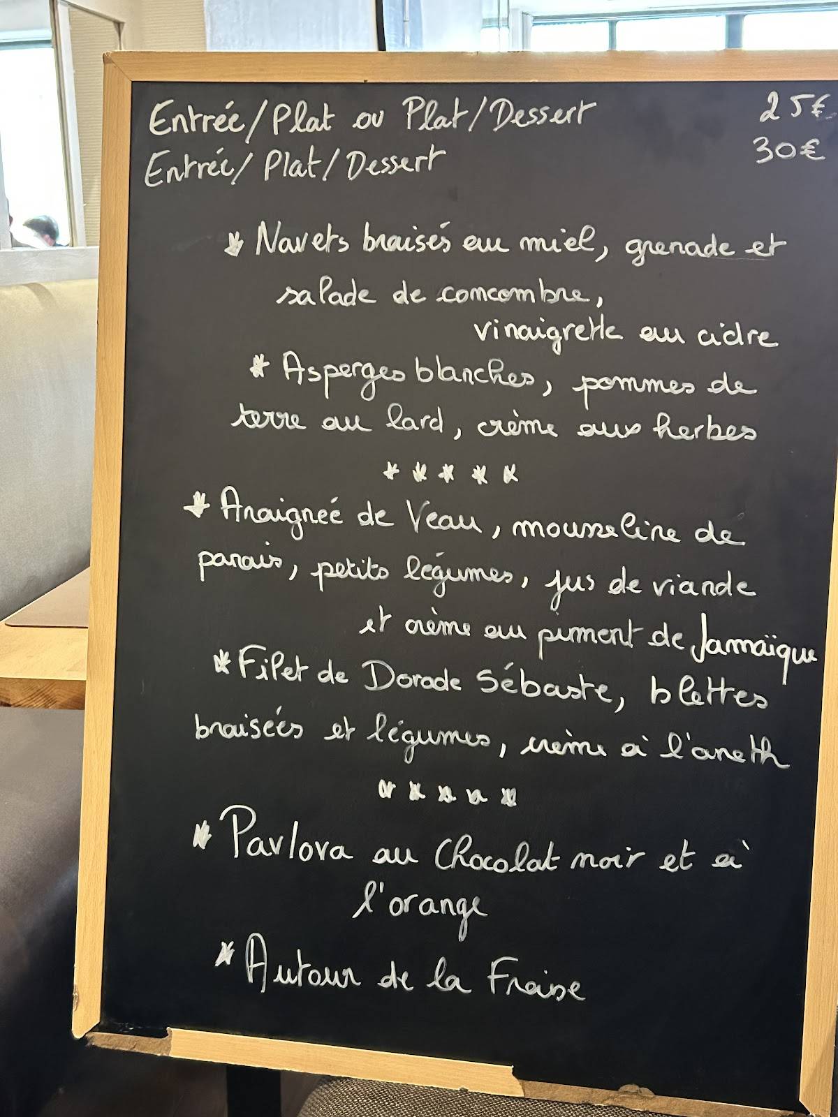Menu de L'Arsenal