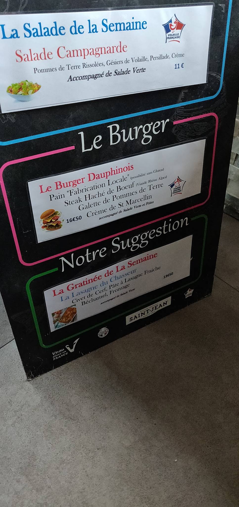 Menu de LE BBA