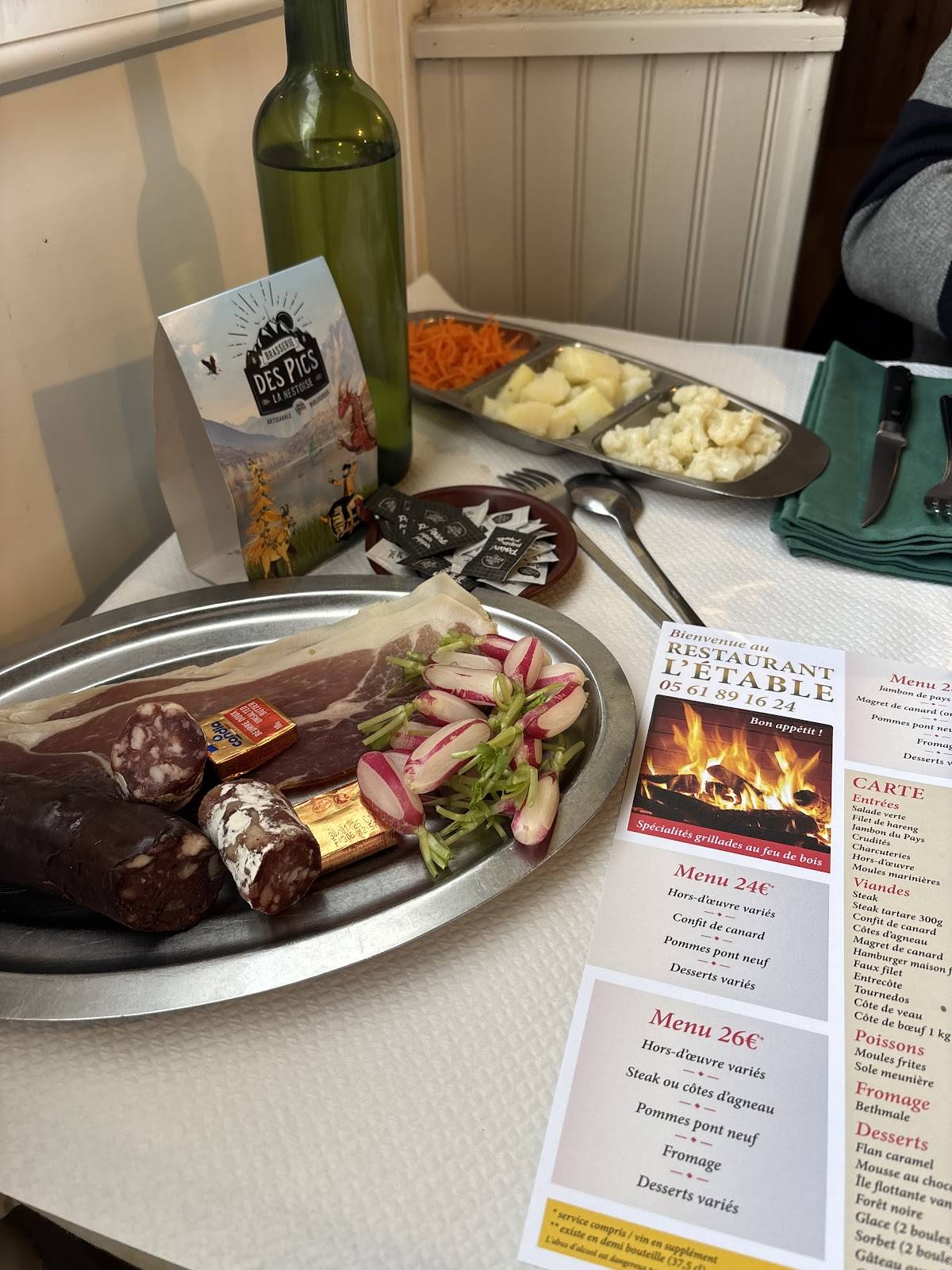 Menu de L'Etable