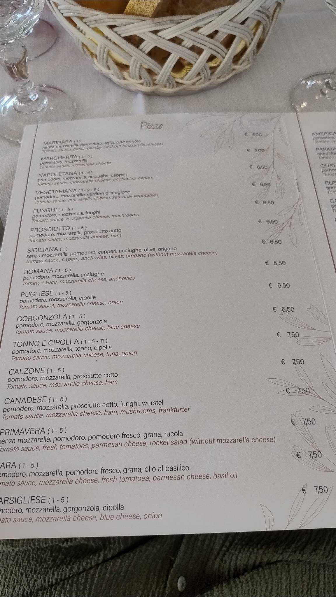 Menu di L'Oasi 