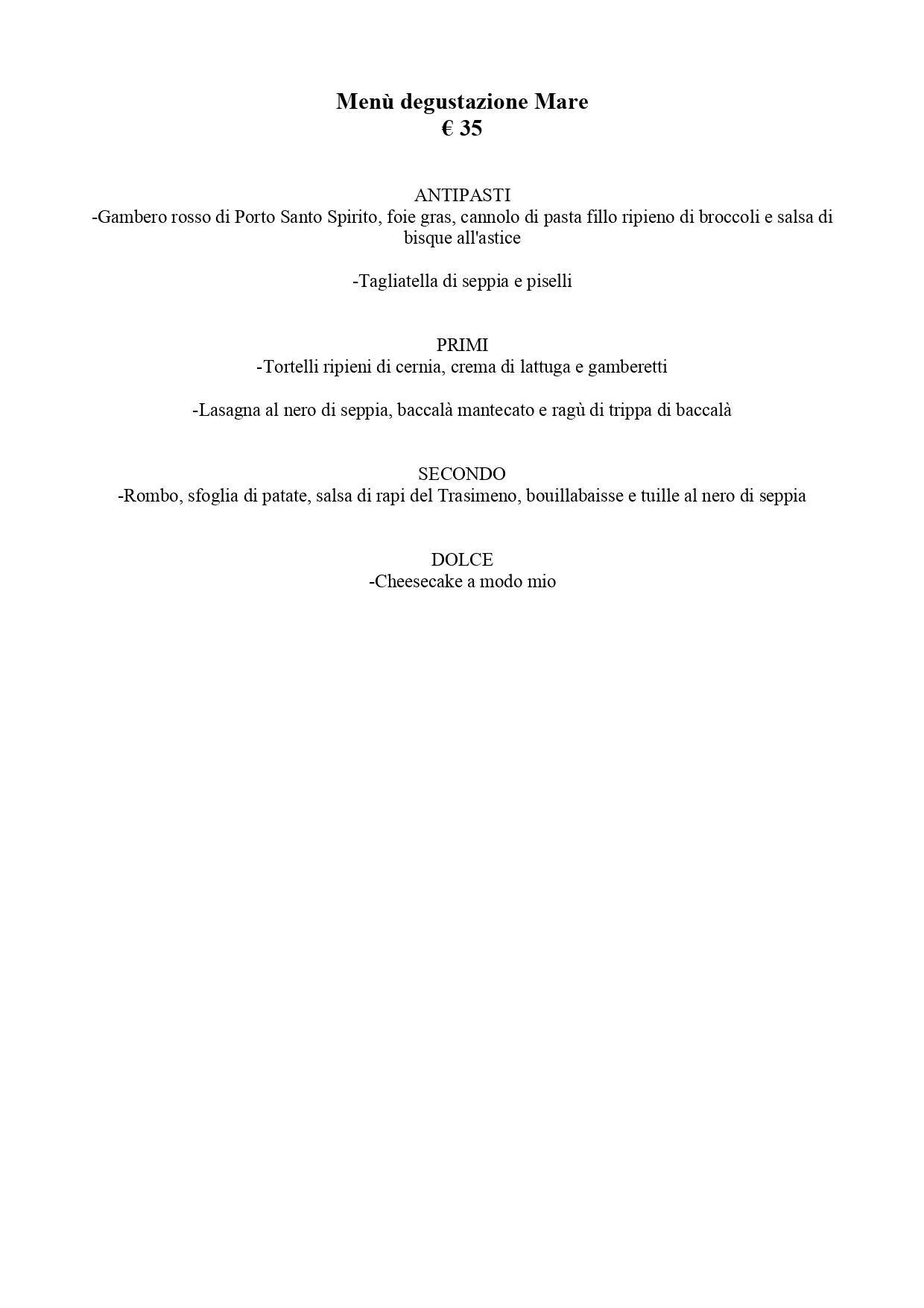 Menu di L'Officina 