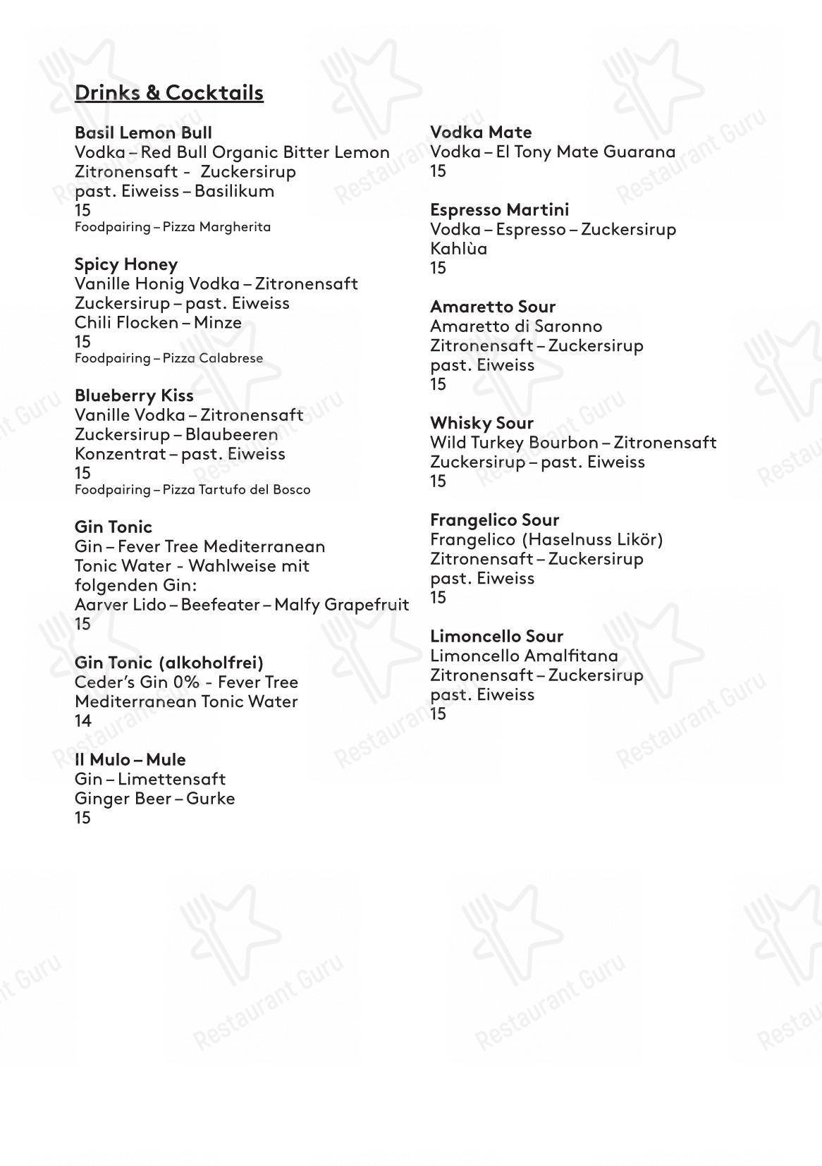 Menu bar per La Bestia - Pizza Pizza ristorante