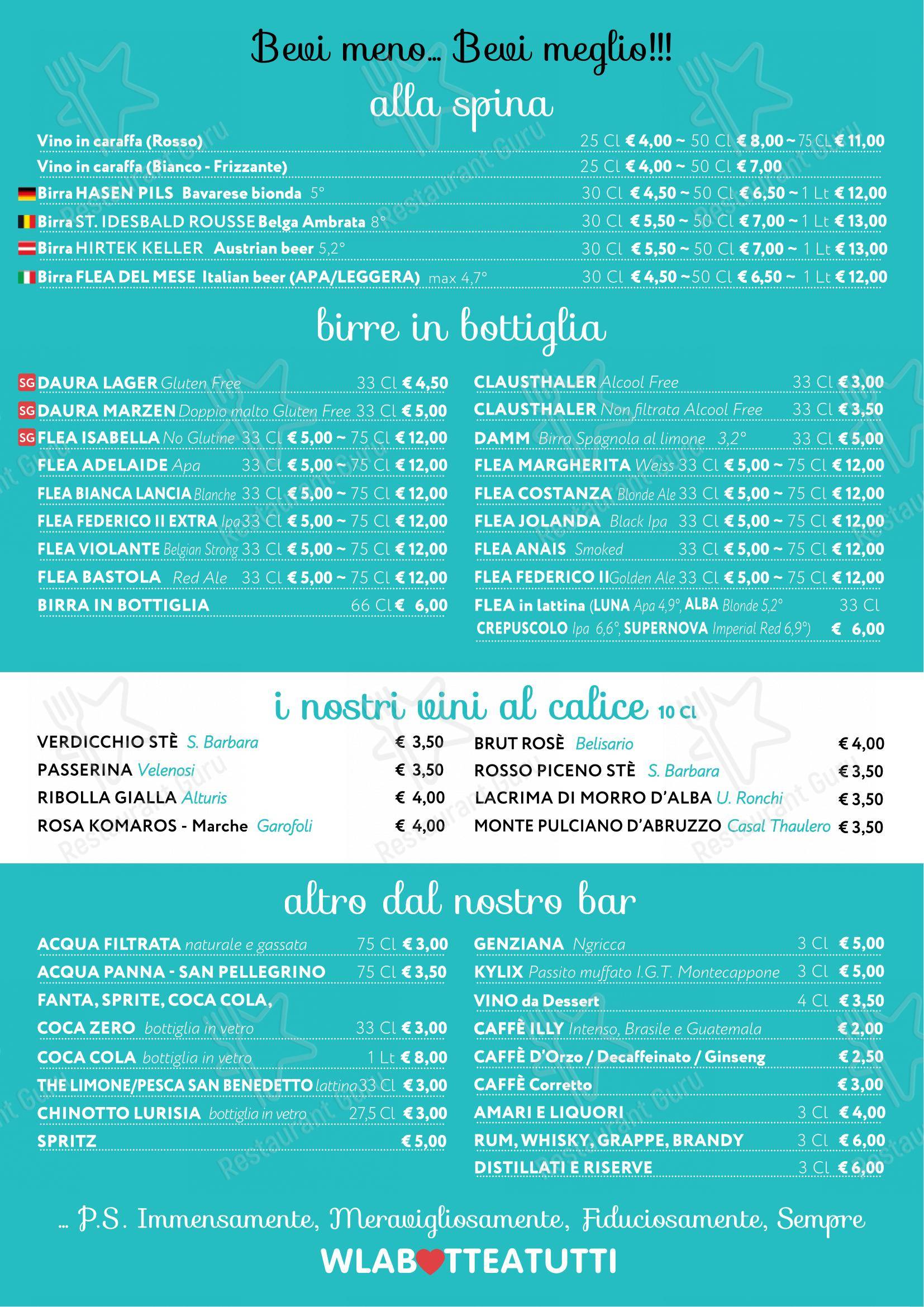 La Botte Ristorante & Pizzeria in Ancona - Menu