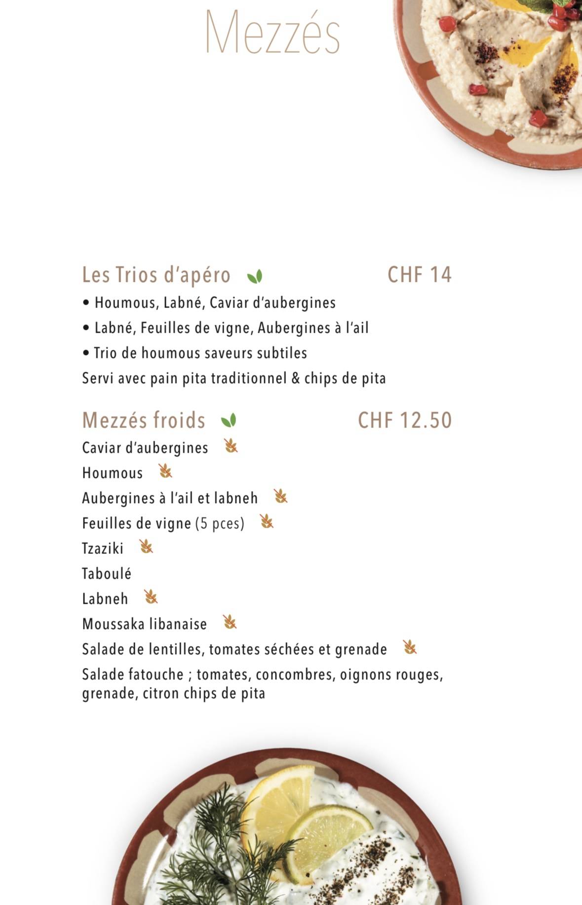 Menu di La Caravane Passe 