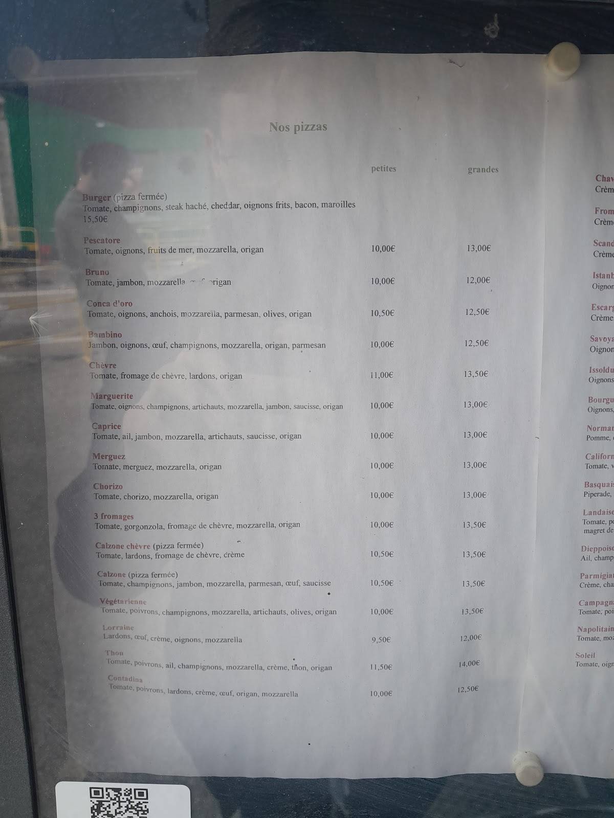 Menu de La Conca d'Oro Issoudun