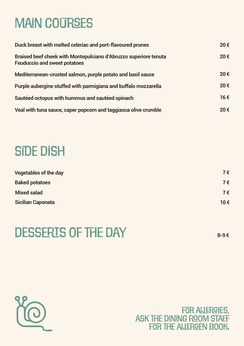 Menu di La Cucchiarella Ristorante Cucina Romana e Calabrese a Trastevere 