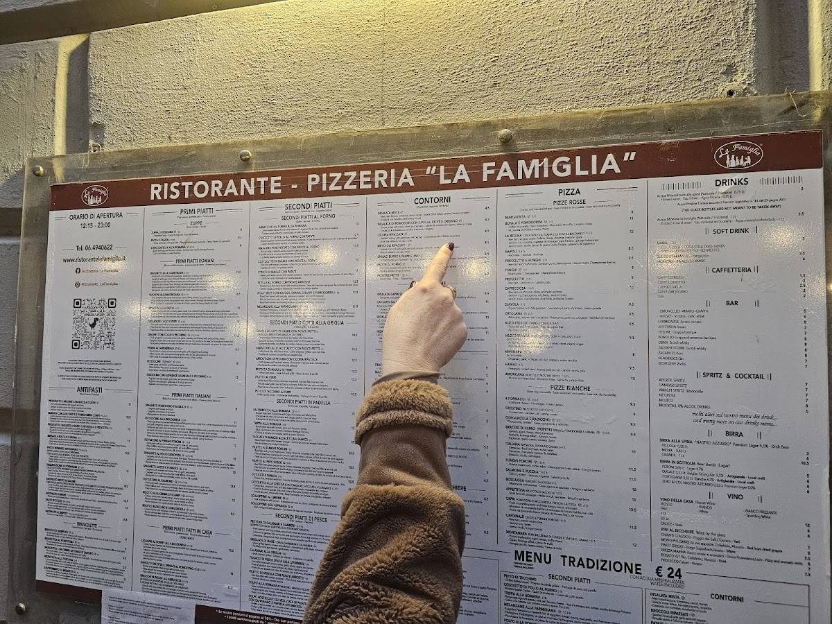 Menu di La Famiglia 