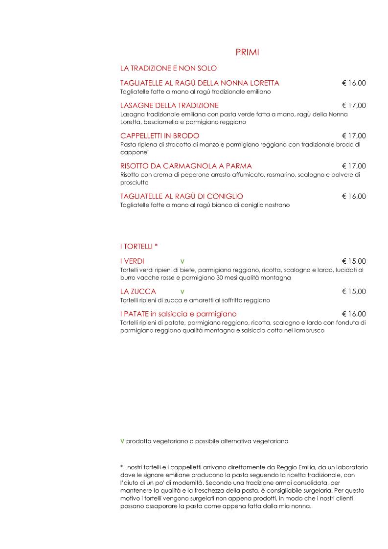 Menu di La Ferramenta del Gusto Emiliano 