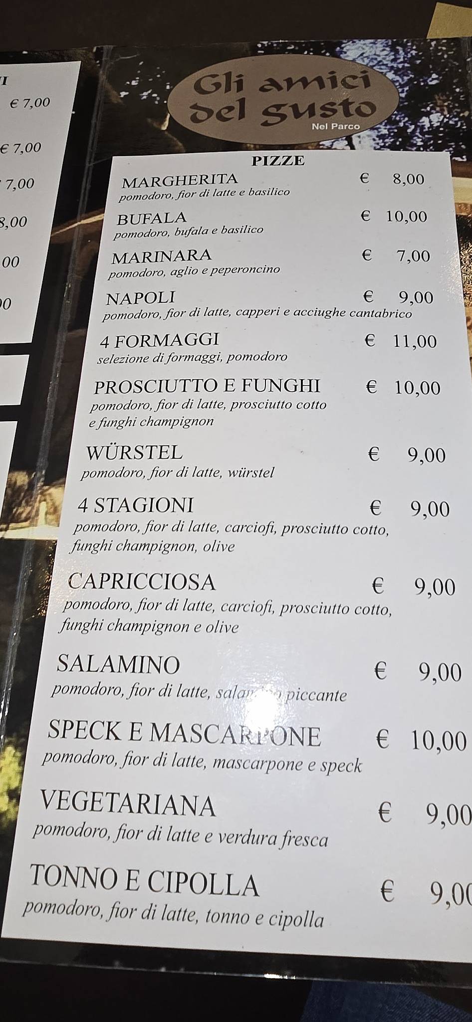 Menu di La Lecciona - Pizzeria Ristorante 