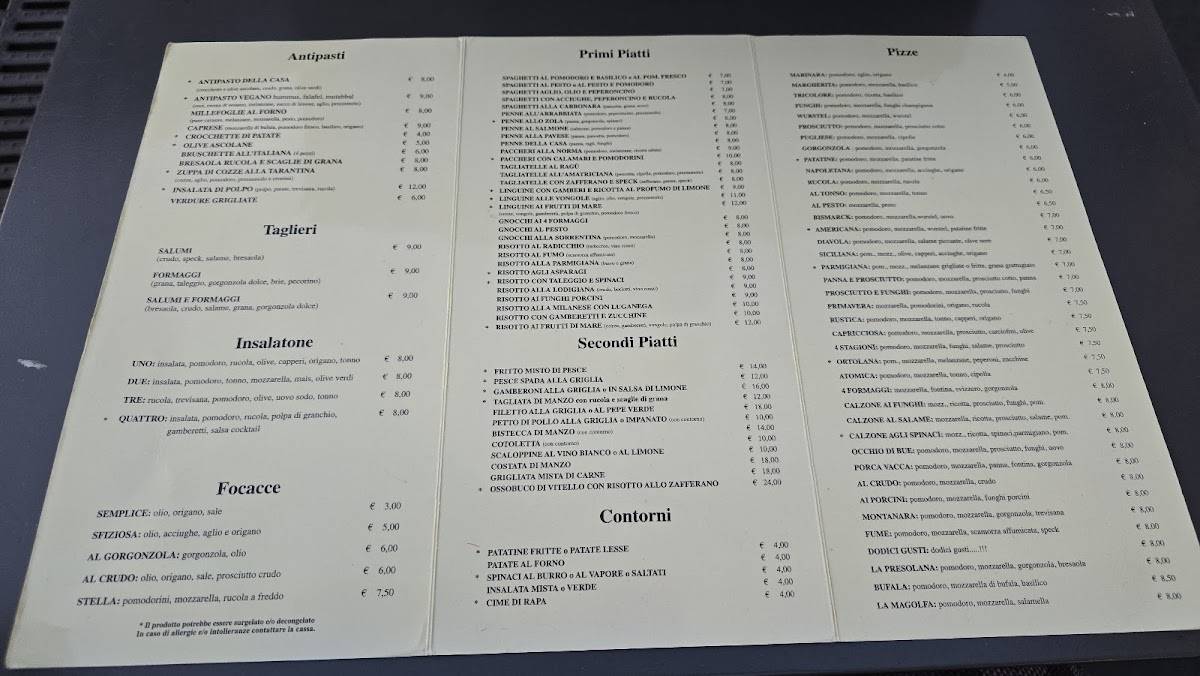 Menu di La Magolfa - Navigli 