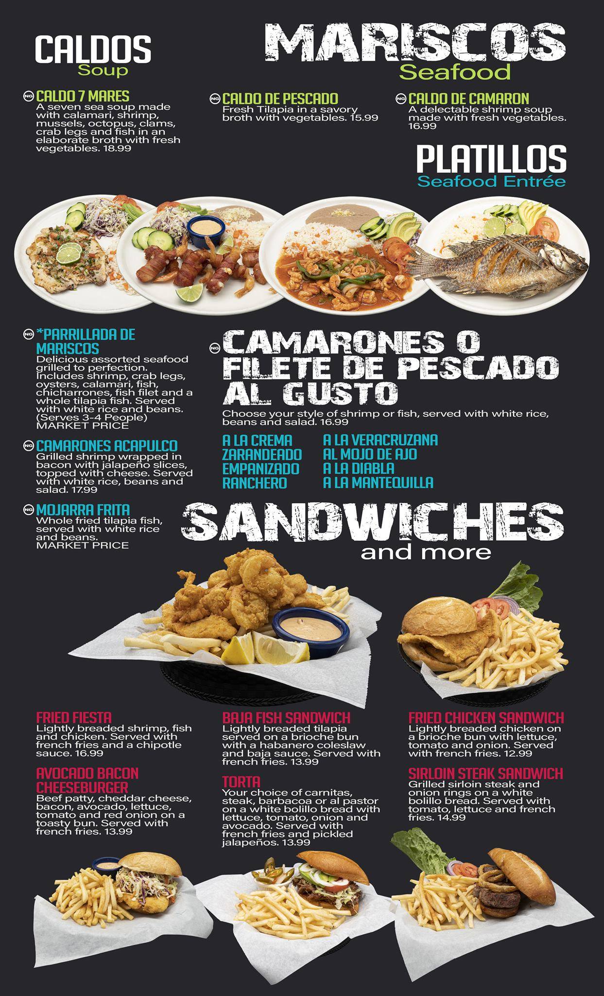 Menu at La Mariposa Restaurant And Margarita House, Greeley