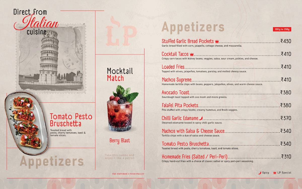 La' Patron Cafe menu