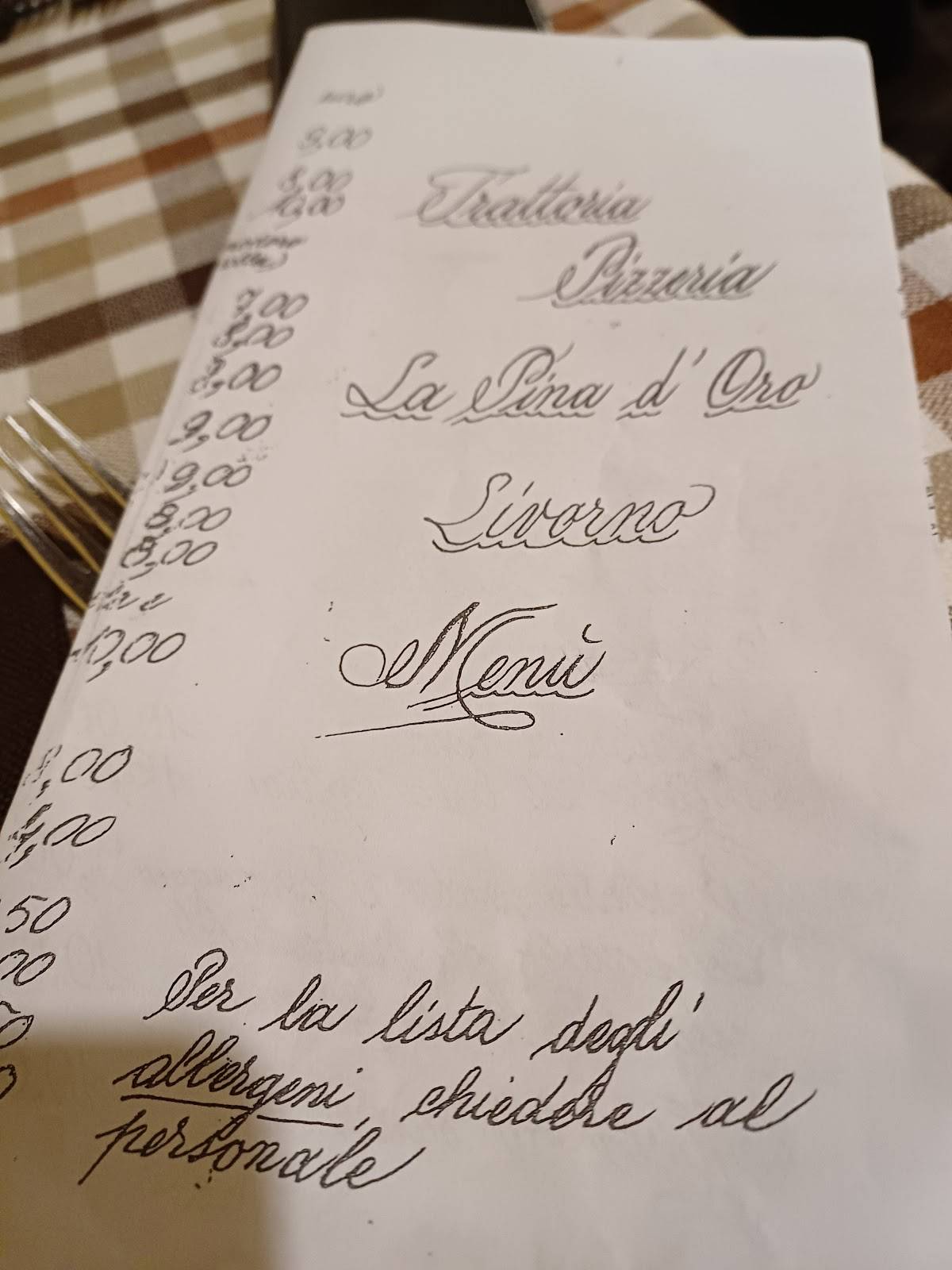 Menu di Ristorante La Pina D'Oro 