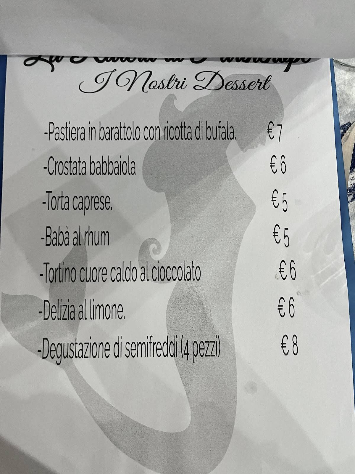 Menu di La Riviera Di Parthenope 