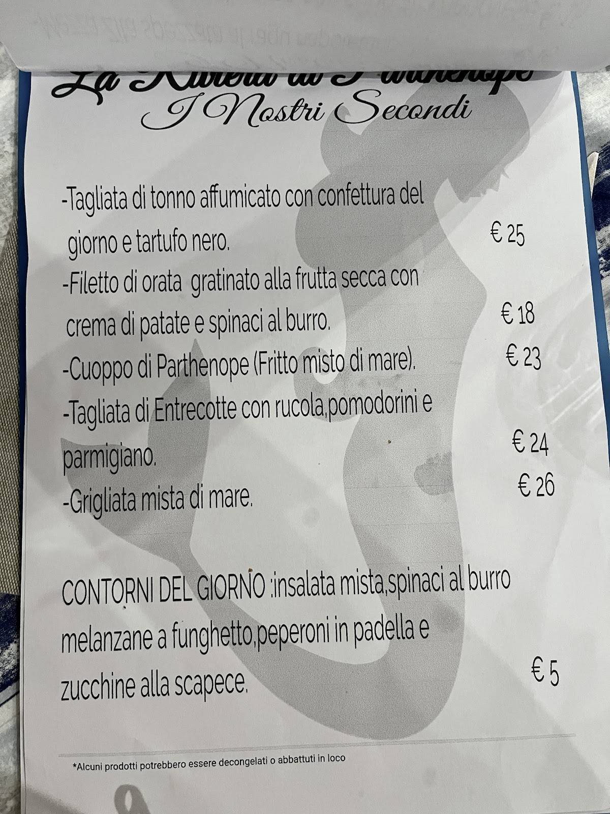 Menu di La Riviera Di Parthenope 