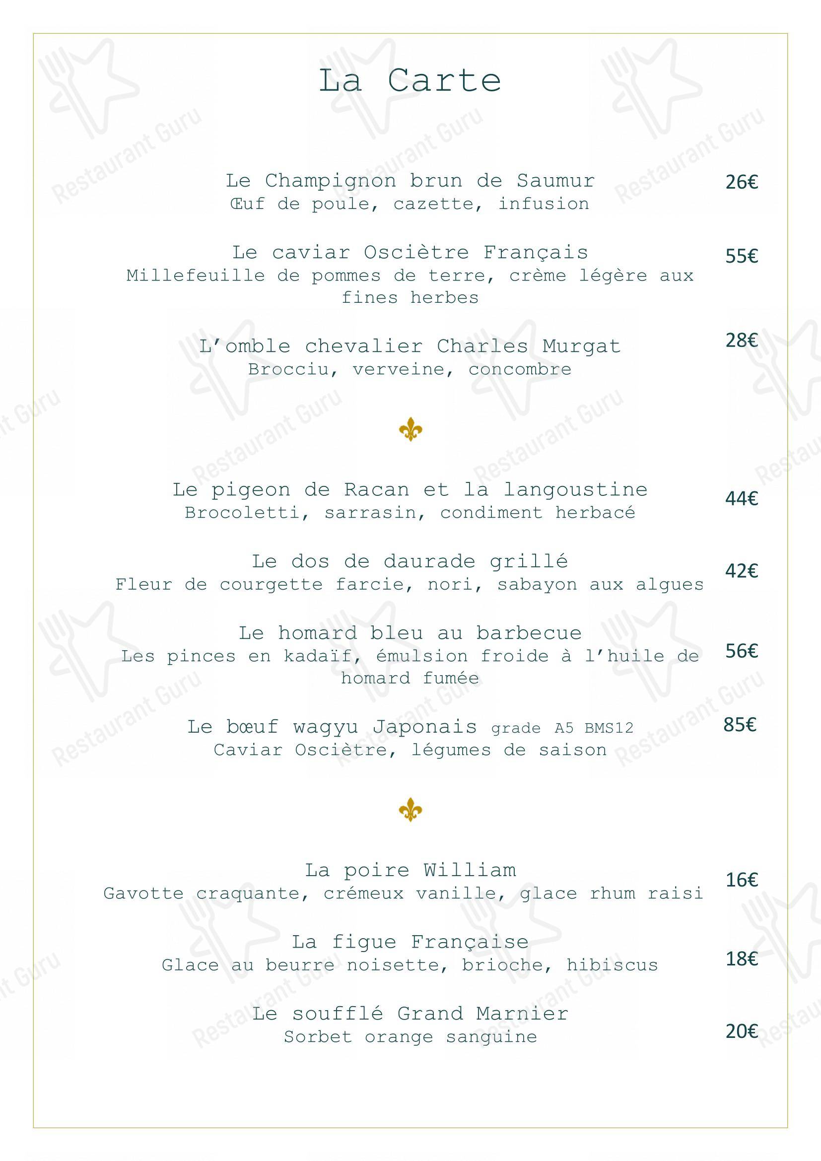 Menu pour La Roche Le Roy - 菜单
