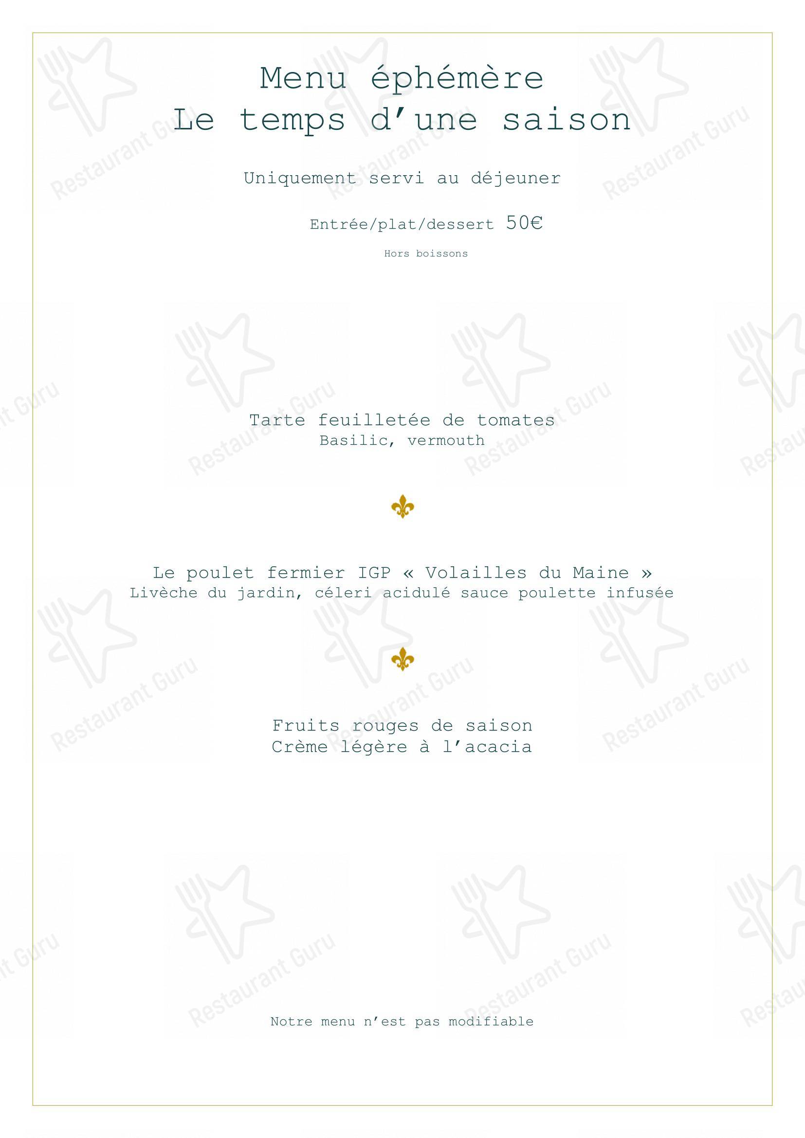 La Roche Le Roy dans Tours - Menu