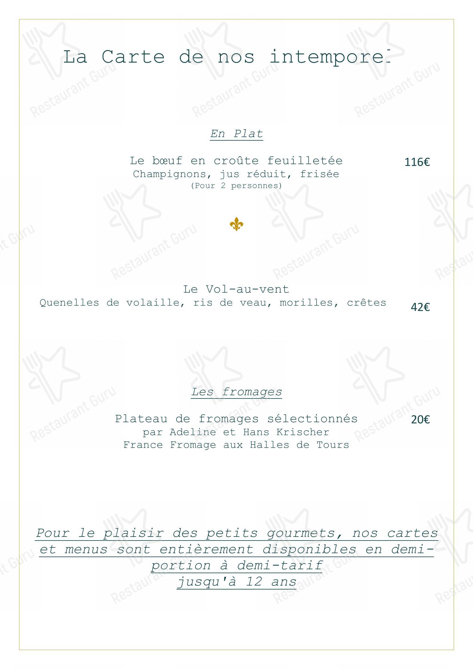 菜单 pour La Roche Le Roy restaurant