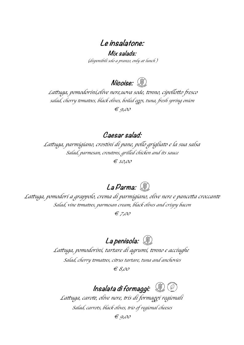 Menu di La Table 