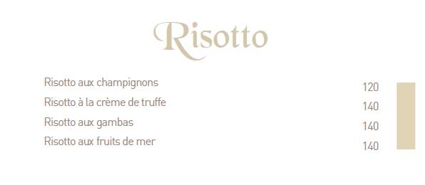 Menu de La Terrazza Rabat