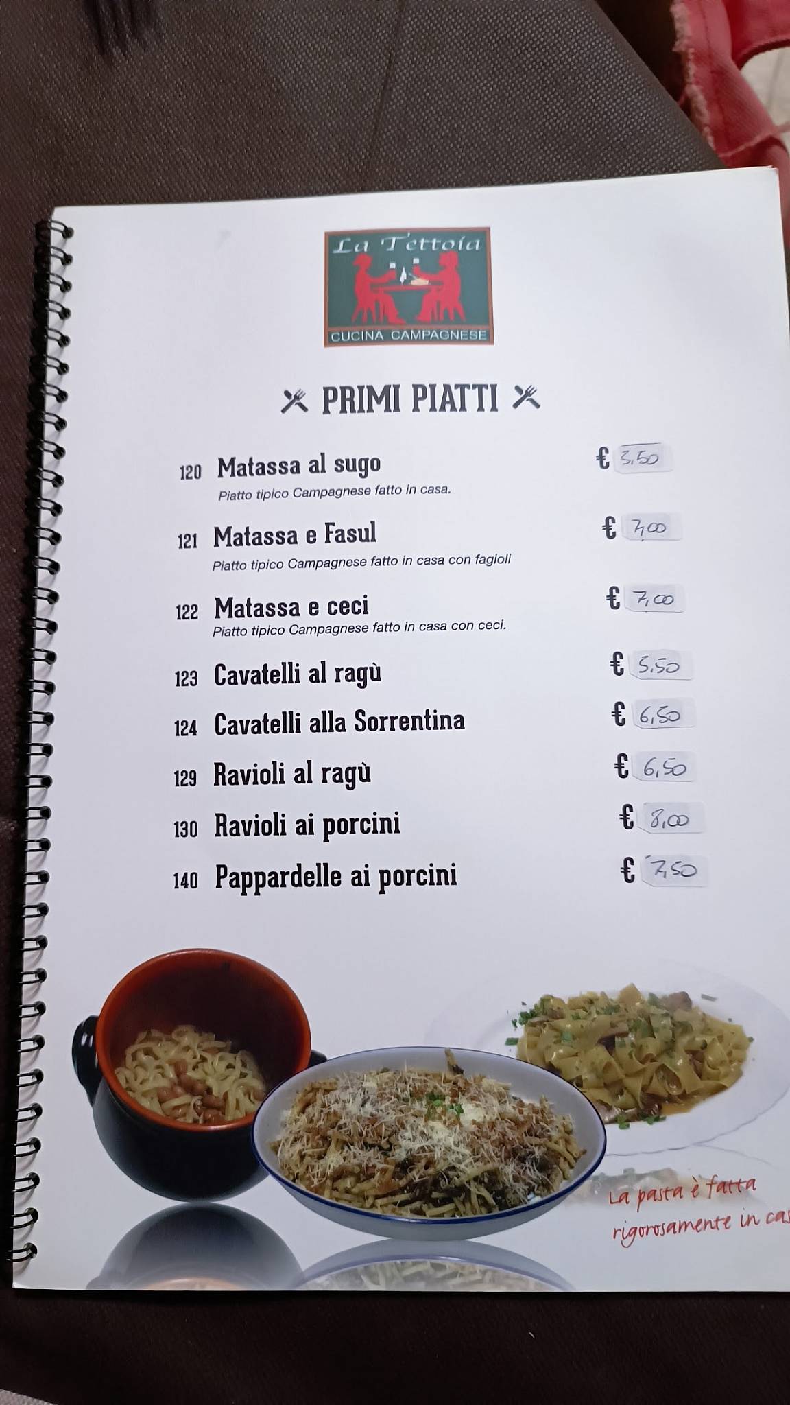 Menu di La Tettoia 