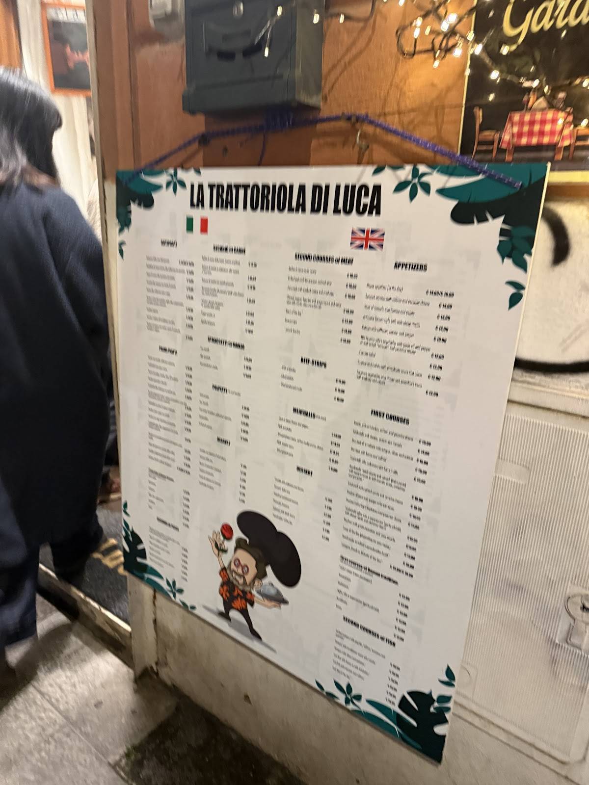Menu di La Trattoriola di Luca 